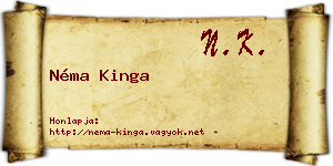 Néma Kinga névjegykártya